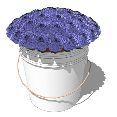 现代花卉盆栽免费su模型(1)