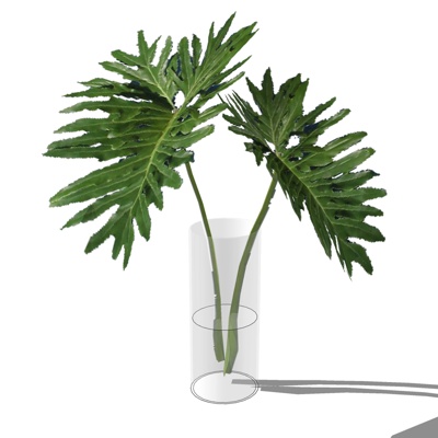 现代绿植盆栽免费su模型(1)