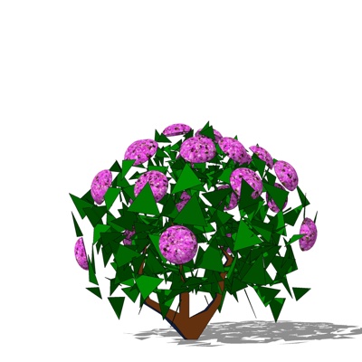 现代绣球花免费su模型(1)