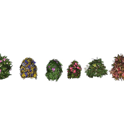 现代花草植物组合免费su模型(1)