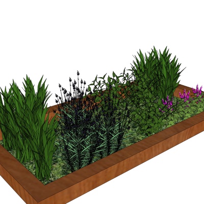 现代花草植物组合免费su模型(1)