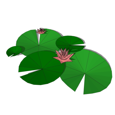 现代荷花荷叶免费su模型(1)