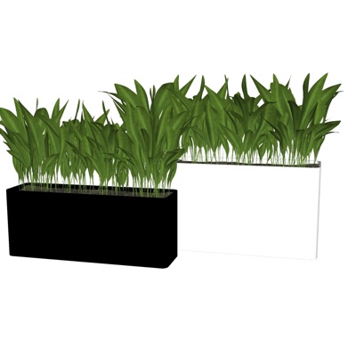 现代绿植盆栽免费su模型(1)