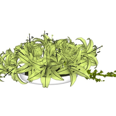 现代绿植盆栽免费su模型(1)