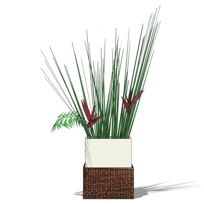 现代盆栽植物免费su模型(1)