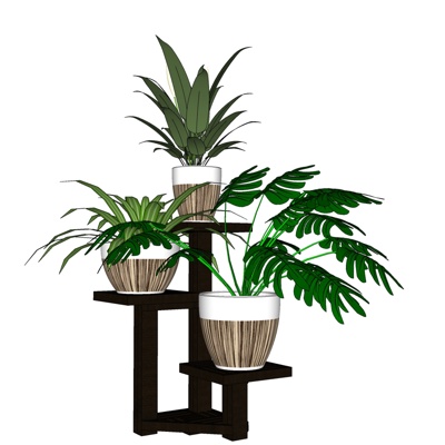 现代绿植盆栽免费su模型(1)