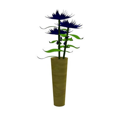 现代花卉盆栽免费su模型(1)