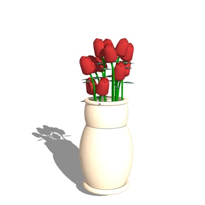 现代花卉盆栽免费su模型(1)