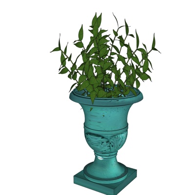 现代绿植盆栽免费su模型(1)