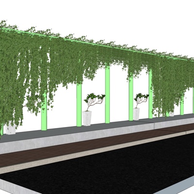 现代植物墙免费su模型(1)
