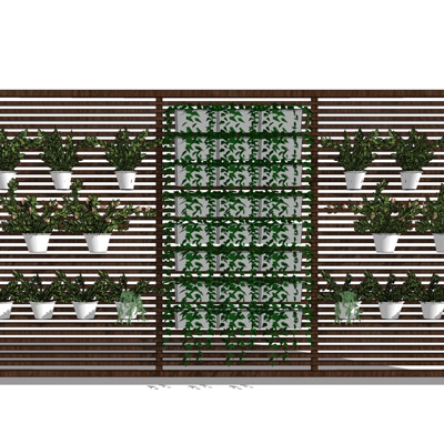 现代植物墙免费su模型(1)