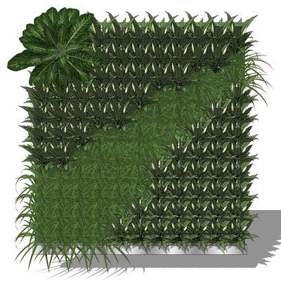 现代植物墙免费su模型(1)