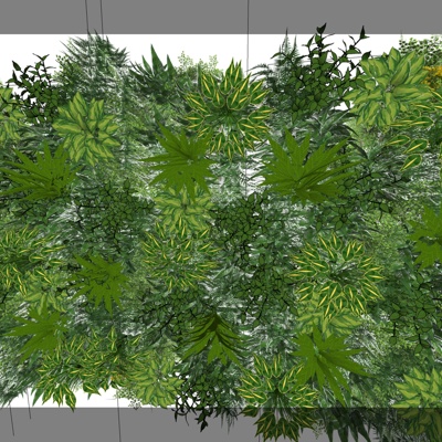 现代植物墙免费su模型(1)