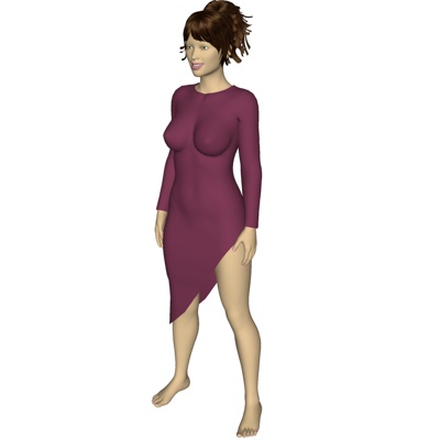 现代站姿女士人物免费su模型(1)