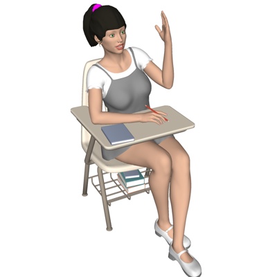 现代坐姿女士人物免费su模型(1)