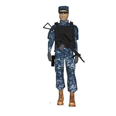 现代海军士兵免费su模型(1)