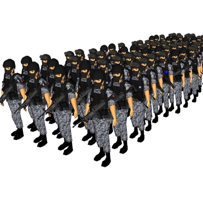 现代特警人物免费su模型(1)