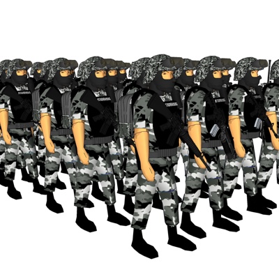 现代特警人物免费su模型(1)