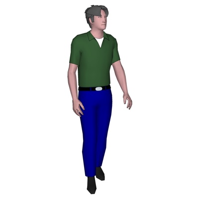现代站姿男子免费su模型(1)