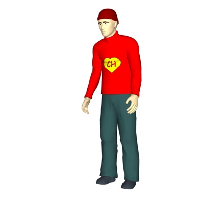 现代站姿男子免费su模型(1)