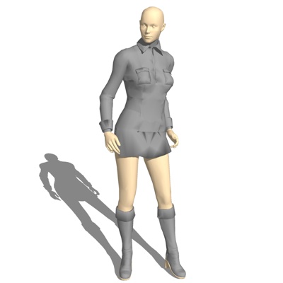 现代女模特免费su模型(1)