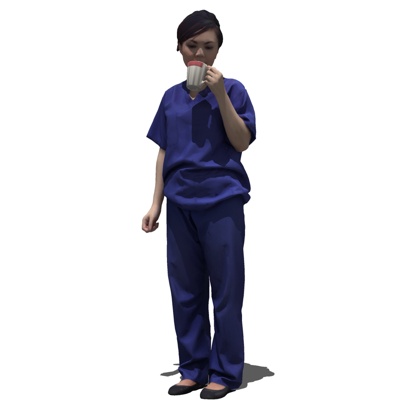 现代喝水女人免费su模型(1)