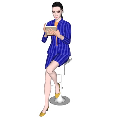现代坐姿女人免费su模型(1)
