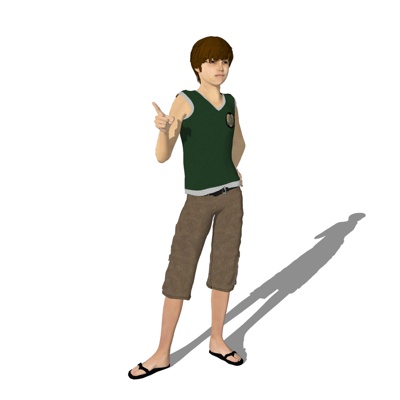 现代站姿男人免费su模型(1)