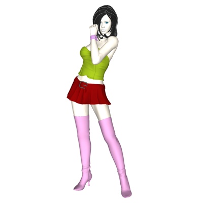 现代站姿女人免费su模型(1)