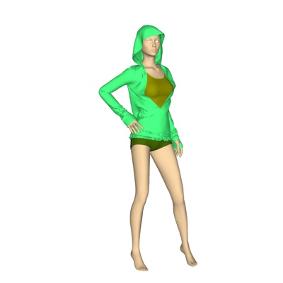 现代站姿女人免费su模型(1)