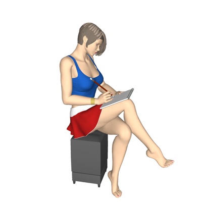 现代坐姿女人免费su模型(1)