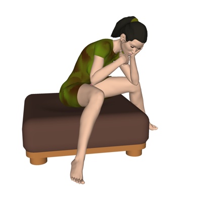 现代坐姿女人免费su模型(1)