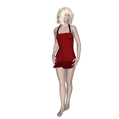 现代站姿女人免费su模型(1)