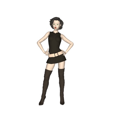 现代站姿女人免费su模型(1)