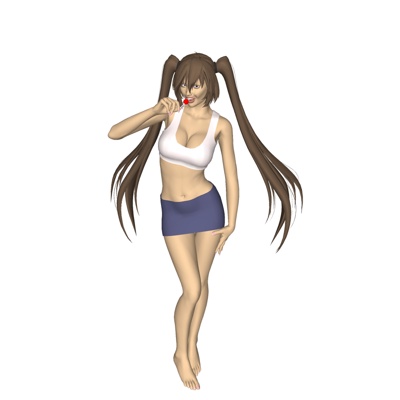 现代双马尾女人免费su模型(1)