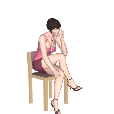 现代坐姿女人免费su模型(1)