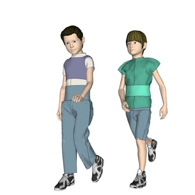 现代走路男孩免费su模型(1)