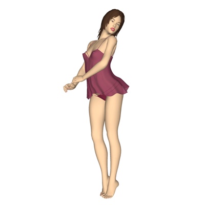 现代站姿女人免费su模型(1)