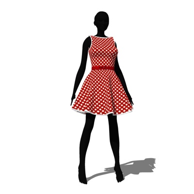 现代女装服装模特免费su模型(1)