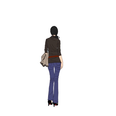 现代女士站姿免费su模型(1)