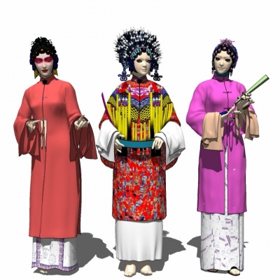 中式京剧花旦免费su模型(1)