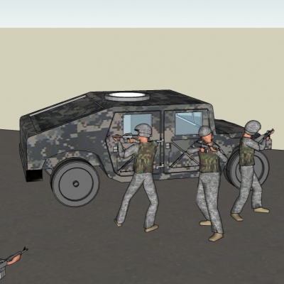 现代士兵免费su模型(1)