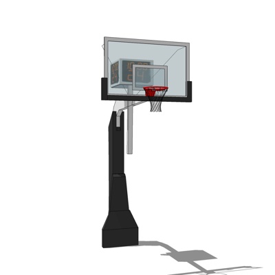现代篮球框免费su模型(1)