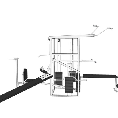 现代健身器材免费su模型(1)