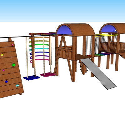 现代儿童游乐设施免费su模型(1)
