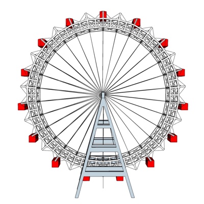 现代摩天轮免费su模型(1)
