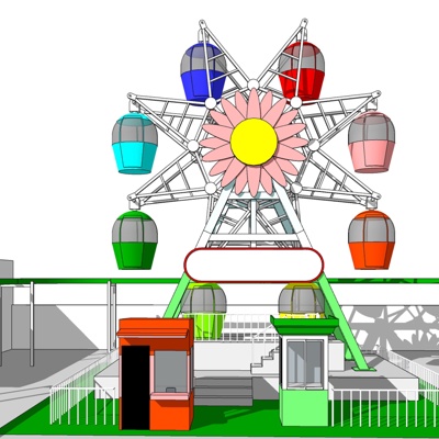 现代摩天轮免费su模型(1)