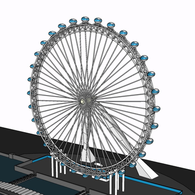 现代摩天轮免费su模型(1)