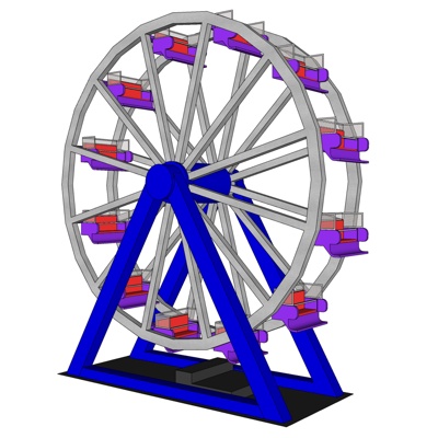 现代摩天轮免费su模型(1)