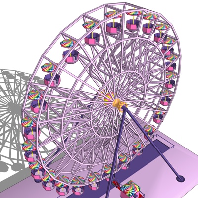 现代摩天轮免费su模型(1)